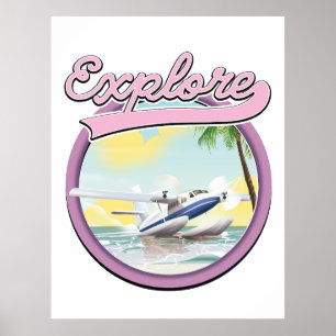 Poster logotipo de viagem Explore