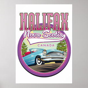 Poster logotipo de viagem Halifax Nova Escócia