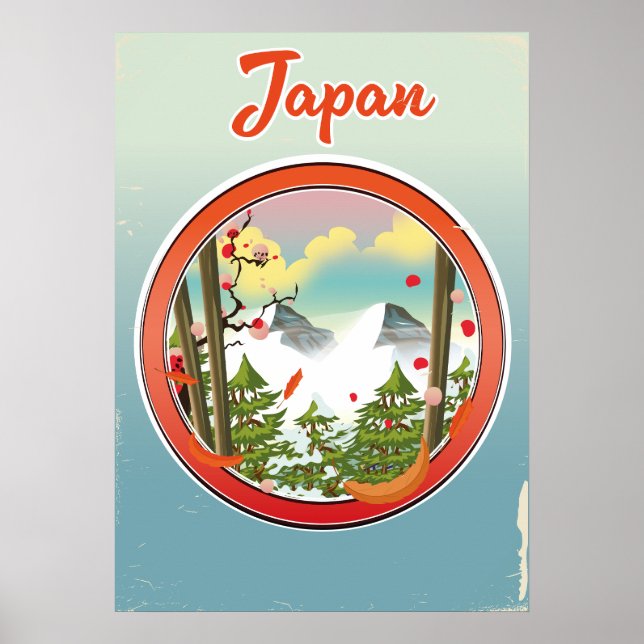 Poster logotipo de viagem Japão (Frente)