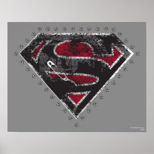 Poster Logotipo Distante da Supergirl Preto e Vermelho