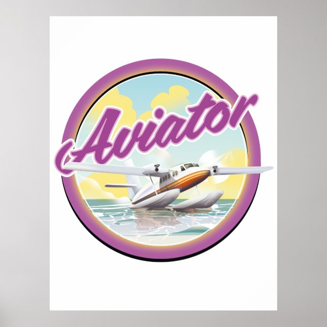 Poster Logotipo do avião de aviação (Frente)