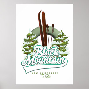 Poster Logotipo do Black Mountain New Hampshire Ski.