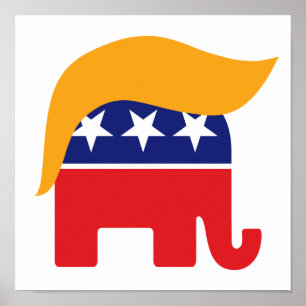 Poster Logotipo do cabelo do elefante do GOP do