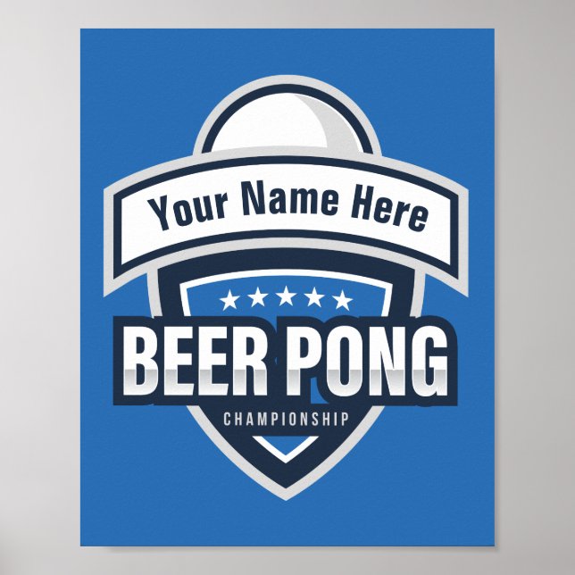 Poster Logotipo do Campeonato de Beer Pong Personalizável (Frente)