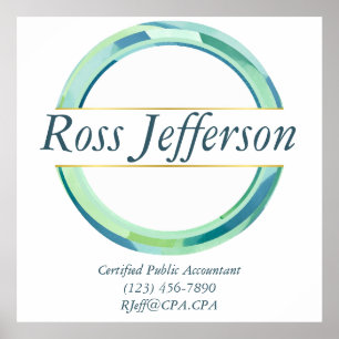 Poster Logotipo do círculo azul