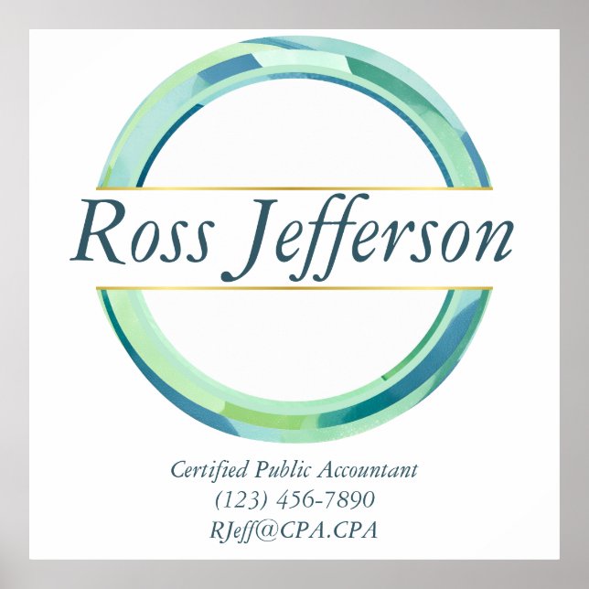 Poster Logotipo do círculo azul (Frente)