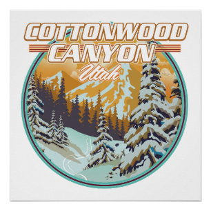 Pôster logotipo do Cottonwood Canyon Utah