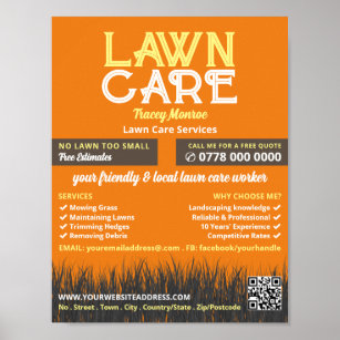 Poster Logotipo do Lawn Care, Serviços de assistência a i