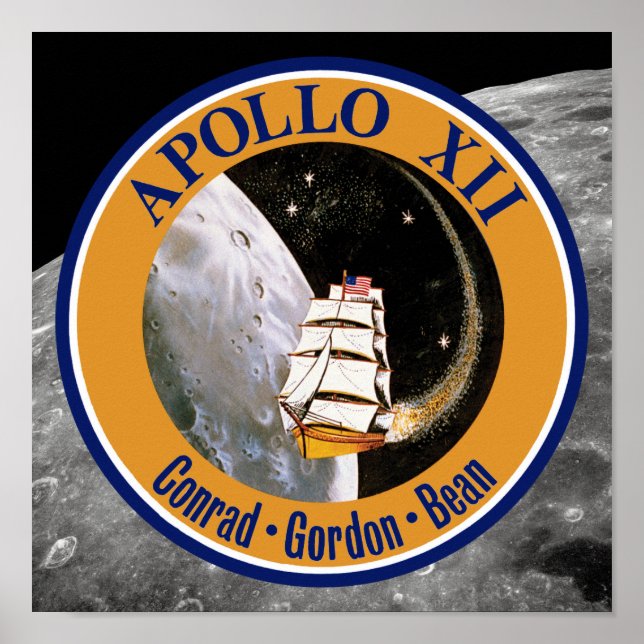 Pôster Logotipo do Símbolo da Missão Apollo 12 (Frente)
