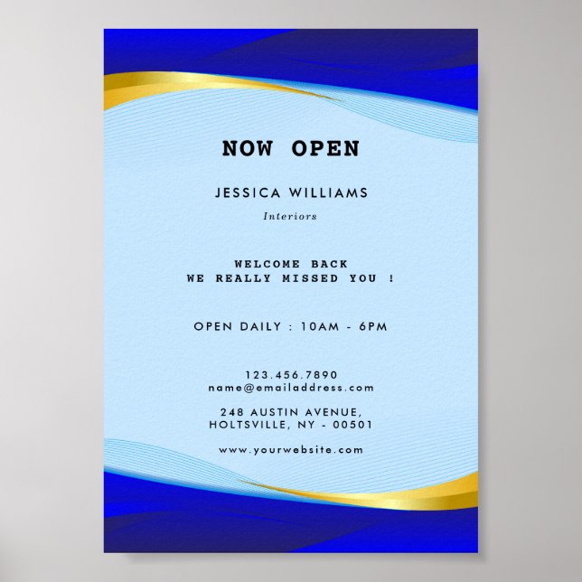 Poster Logotipo Dourado de luxo Elegante (Frente)