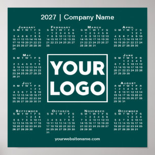 Poster Logotipo e nome da Empresa do Calendário de 2027 V