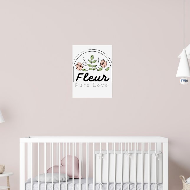 Poster Logotipo Floral Fleur – Amor Puro (Berçário 2)