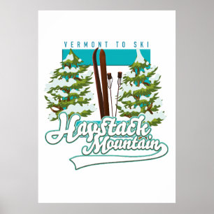 Poster logótipo Haystack Mountain Vermont EUA Ski