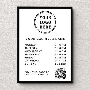 Poster Logotipo Horas Comerciais Código QR