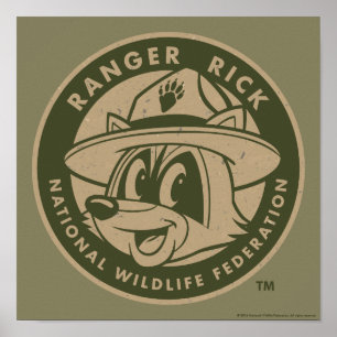 Poster Logotipo Khaki do rick da guarda florestal do rick