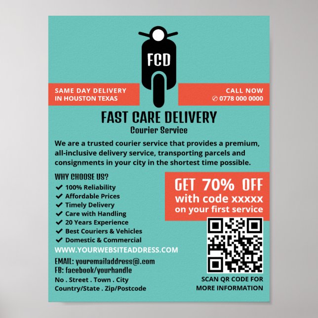 Poster Logotipo Mopado de Courier, Anúncio de serviço de  (Frente)