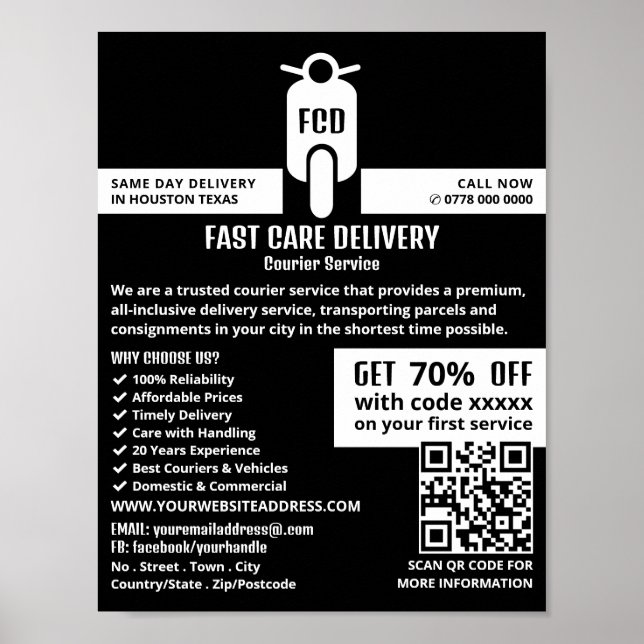 Poster Logotipo Mopado de Courier, Anúncio de serviço de  (Frente)