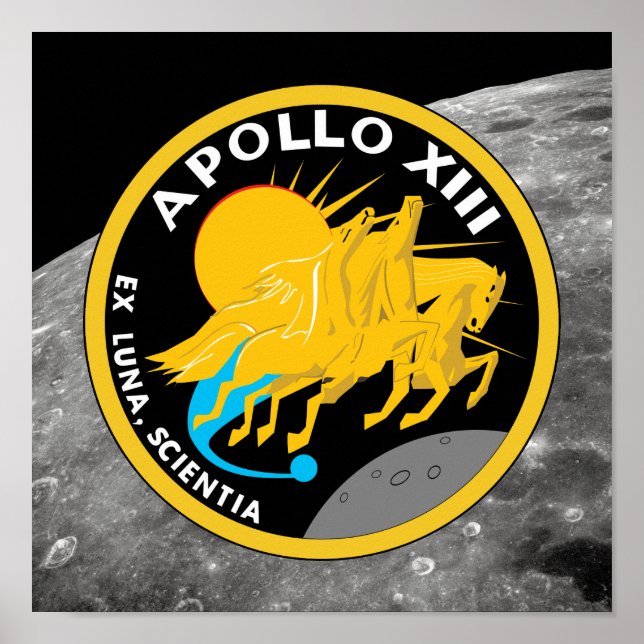 Poster Logotipo patch da missão Apollo 13 NASA (Frente)