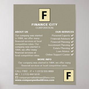 Poster Logotipo personalizado, anúncio comercial e financ