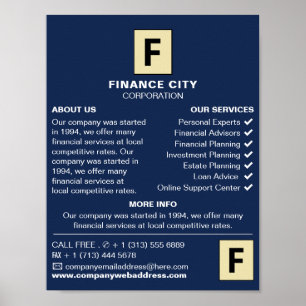 Poster Logotipo personalizado, anúncio comercial e financ