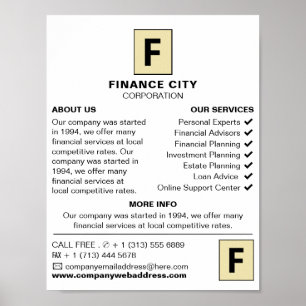 Poster Logotipo personalizado, anúncio comercial e financ