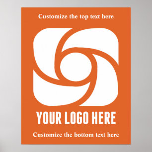 Poster Logotipo Personalizado da Empresa Marketing Laranj