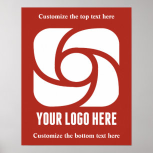 Poster Logotipo Personalizado da Empresa Vermelho Marketi