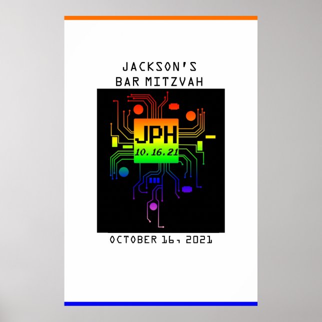 Poster Logotipo Personalizado do Evento Bar Mitzvah (Frente)