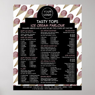 Poster Logotipo Personalizado, Menu de Sorveteria