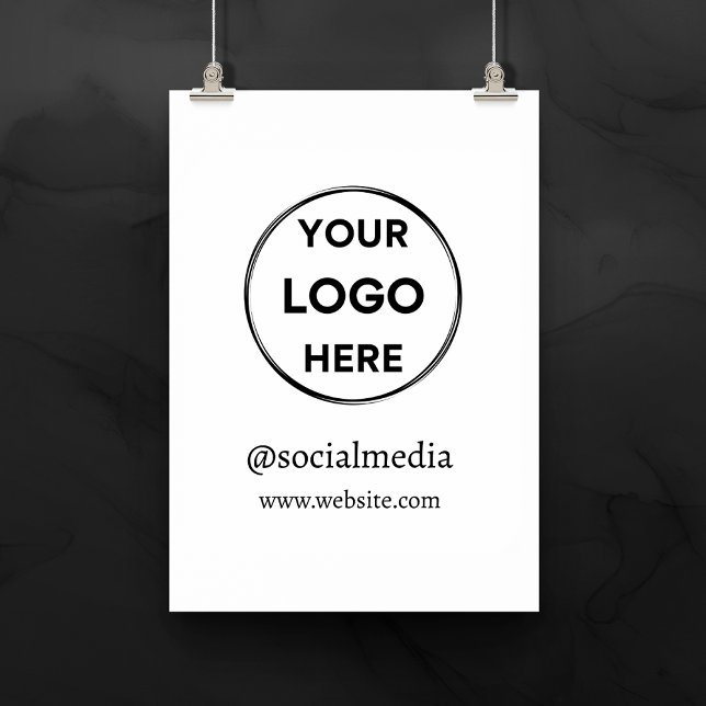 Poster Logotipo personalizado Mídia social Mínimo Branco  (Criador carregado)