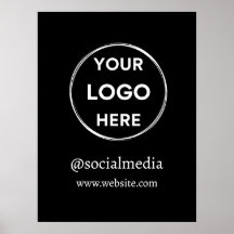 Logotipo personalizado Mídia social preto mínimo