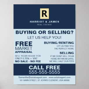 Poster Logotipo Personalizado, Realtor, Agente Estadual