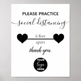Poster Logotipo personalizado Segurança social Distância