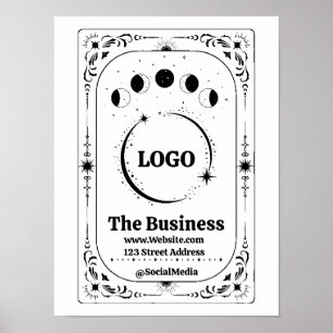 Poster Logotipo Personalizado Tarot Celestial Zódiaco Yog