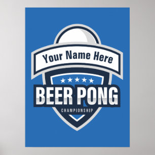 Poster Logotipo personalizável do Beer Pong