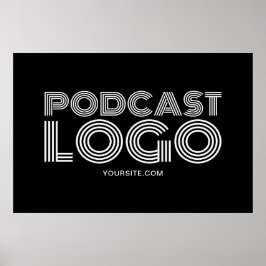 Poster Logotipo Podcast preto e branco