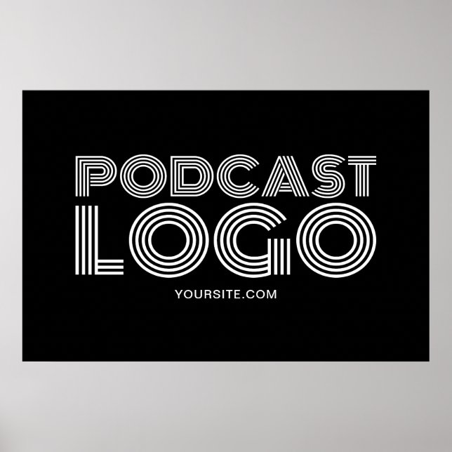 Poster Logotipo Podcast preto e branco (Frente)