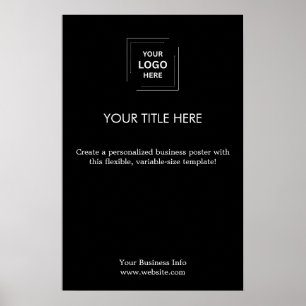 Poster Logotipo Promocional de Negócios Preto Simples Mod