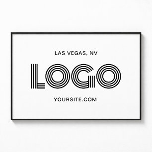 Poster Logotipo Retangular Moderno Preto