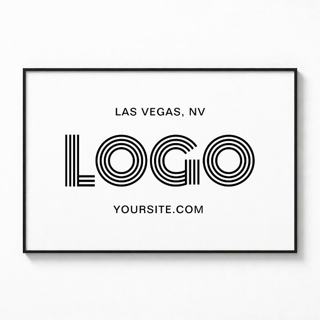 Poster Logotipo Retangular Moderno Preto (White and Black Modern Rectangular Logo Poster)