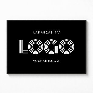 Poster Logotipo Retangular Moderno Preto e Branco