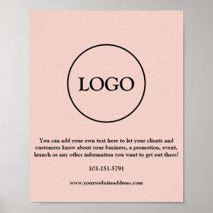 Poster Logotipo rosa claro moderno Texto Promocional Empr