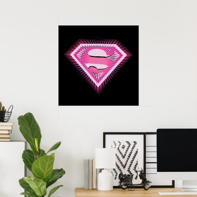 Poster Logotipo Rosa da Supergirl (Escritório em casa)