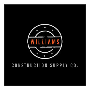 Pôster Logotipo russo gravado em preto