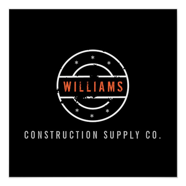 Pôster Logotipo russo gravado em preto (Frente)