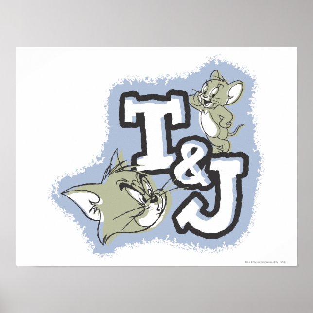Poster Logotipo Tom e Jerry T&J (Frente)