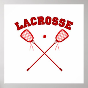 Pôster Logotipo vermelho do Lacrosse