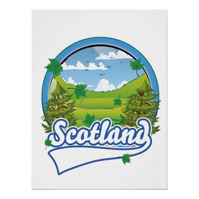 Pôster Logotipo Viagem da Escócia (Frente)