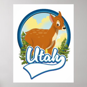 Poster logotipo Viagem Deer de Utah