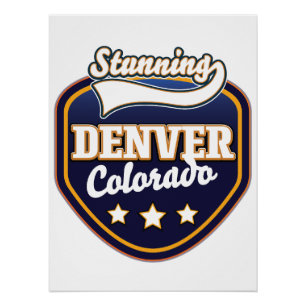 Pôster logotipo viagem do Denver Colorado
